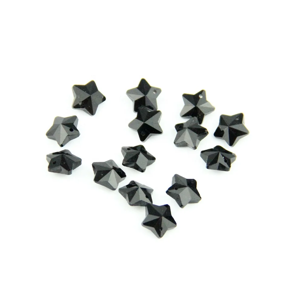 

Hot sale 50pcs  black crystal chandelier star beads in one hole For diy jewerly/chandelier