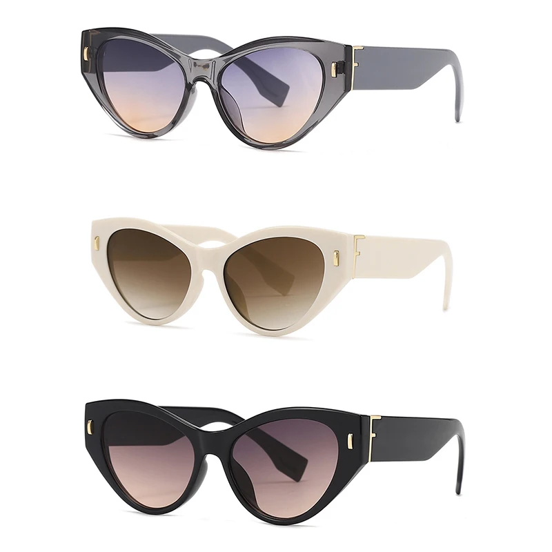 

3817 New Fashion Custom Logo Ladies Vintage Brand Design Small Women UV400 Cat Eye Sun Glasses Sunglasses 2022