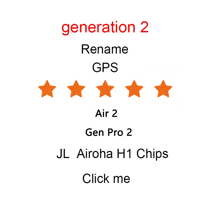 

Free Sample Cpoy 1:1 Air2 Waterproof Wireless Air Gen 2 Earbuds Airbuds Earphone Headset Air Gen 2, White