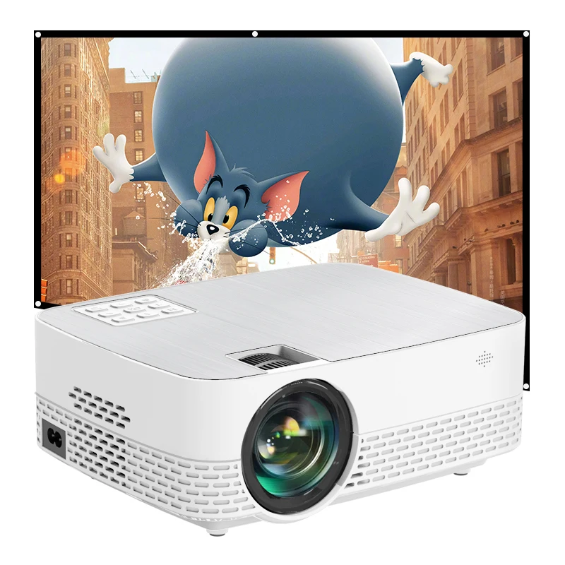 

2021 Mini Portable Projector 720p Lcd Projector For Home Theater For 1080p HD Video Projector, White+silver