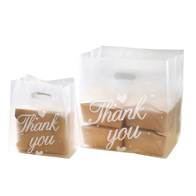 
Frosted Transparent takeaway salad/bread/sandwich handle bag plastic food bag 