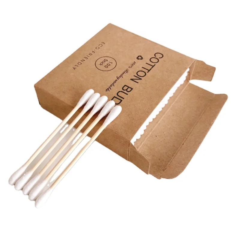

Sanlead Recyclable & Biodegradable Bamboo Cotton Swabs Double Tipped Ear Sticks for Ear, Natural