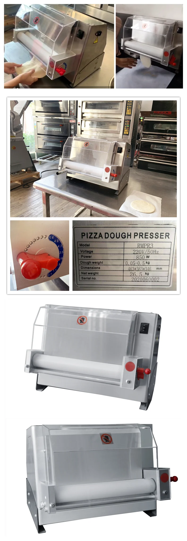 Automatic Rodillo para masa other snack roti pizza press pressing mini Electric pizza dough roller machines pizza roller sheeter