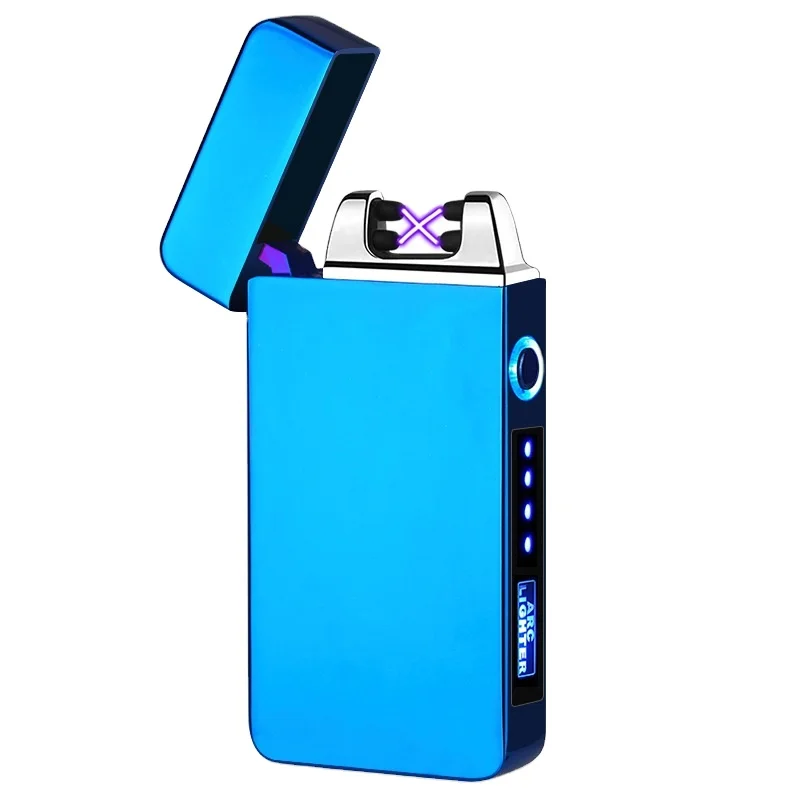 

High Quality Custom Logo New Electric Plasma Dual Arc Lighter Electrique Briquet, Black,silver,blue,gold,red