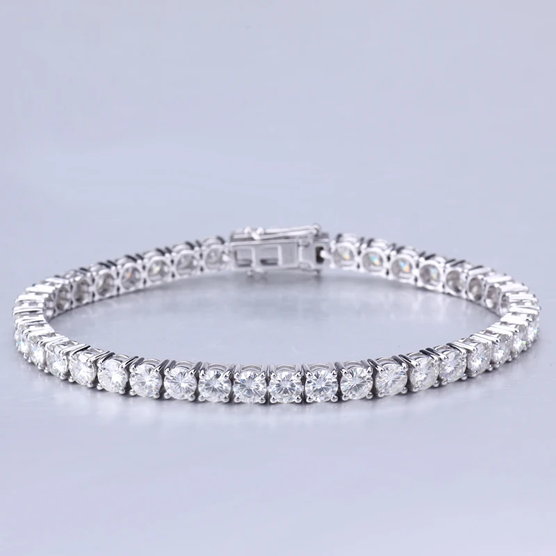 

Starsgem 14K solid gold moissanite diamond tennis bracelet