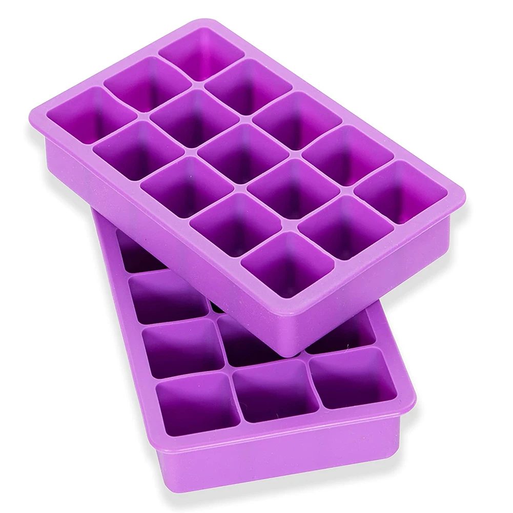 

2020 Amazon Best Sale 100% Food Grade Silicone Ice Cube Tray 1 buyer 24 grid, Blue
