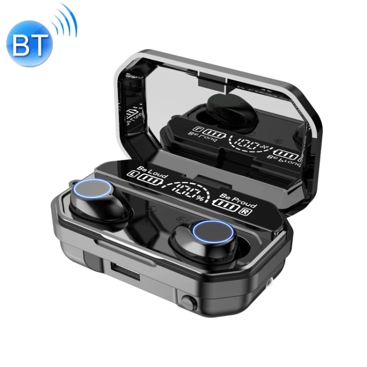 

A16 TWS Dual Noise Cancelling Wireless BT Earbuds Hand Free Earphone with Magnetic Charging Box, Black