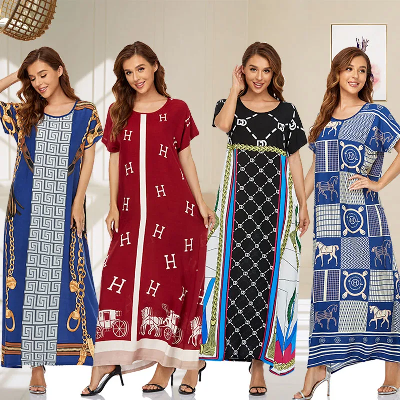 

2022 Designer Womens Malaysia Luxury Clothing Short Sleeve Summer Maxi Dresses Elegant Casual Dress, Pic color