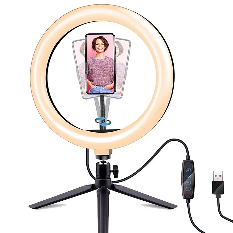 

Professional Live Stream Selfie Fill Lamp 10 Inch Fashion Led Circle Ring Light with Stand