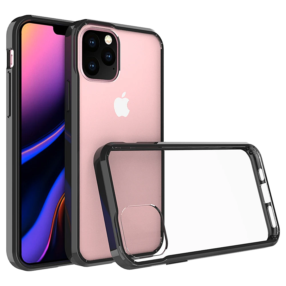 

Shock-Absorption Bumper Cover Hd Clear Case For Iphone 11 Pro Max, Black, pink, green
