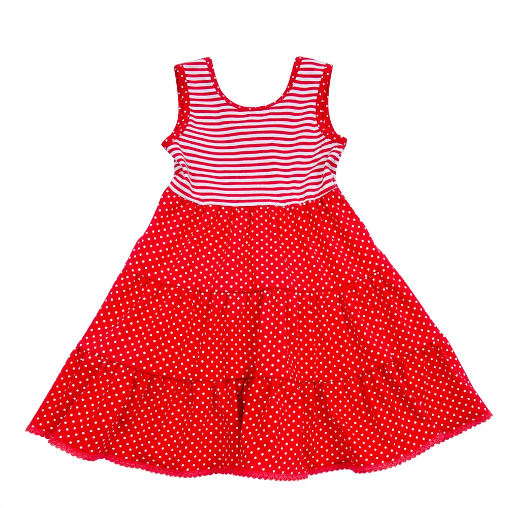 

Boutique Dress Girl Sleeveless Dress 2021 Baby Girl Clothes Polka Dot Girls Dress, Customized color