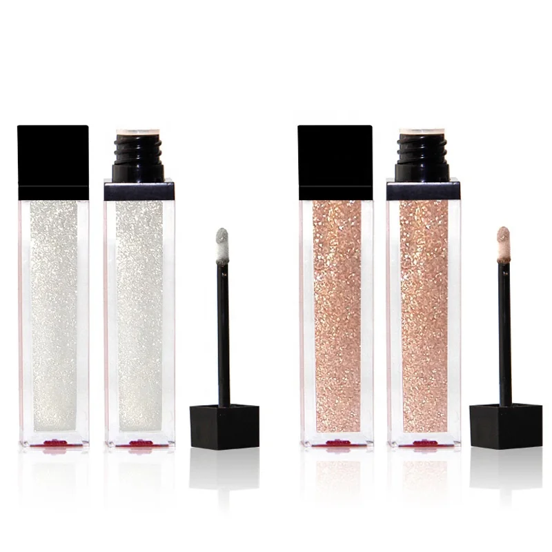 

Brand new private label tubes with glitter shimmer lipgloss no label lip gloss, 11 colors