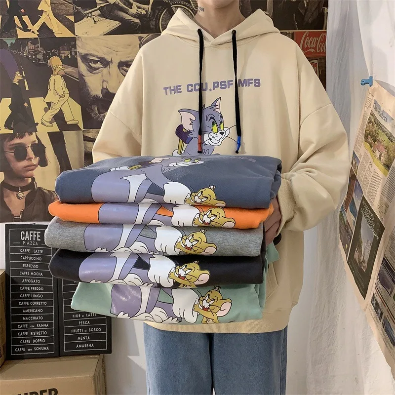 

2021 Spring cartoon high quality breathable plus size lounge wear Hoodie Sweatshirts dress oversized hip hop street sweatshirt, Customized colors