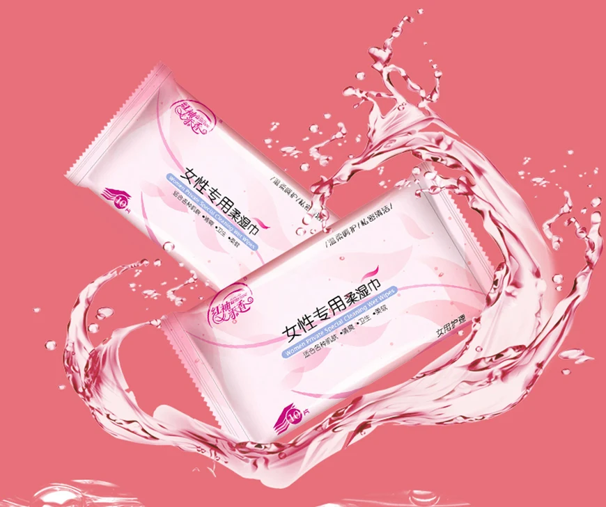 

10Pcs/Pack oem female organic feminine vaginal cleansing Hygiene wet wipes for women Clean