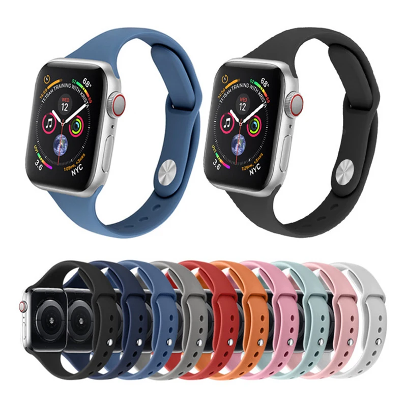 

BOORUI watch strap for apple watch band in watch Bands silicone breathable waist band for iwatch series 1 2 3 4 5, Black,white,red,dark gray,midnight blue,light pink,denim blue,etc.