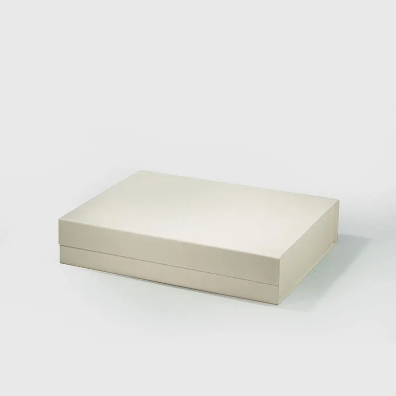 

Ready to Ship A4 shallow elegant ivory board magnetic box for corporate gift packaging