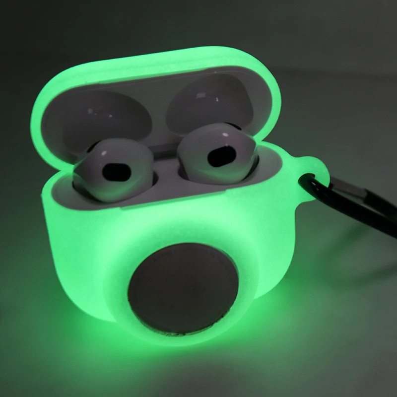 

Luminous Glowing Case For Apple AirPods Pro for airtag 2 in 1 Case silicone Cover Earphone Shell for airpods 3 1/2