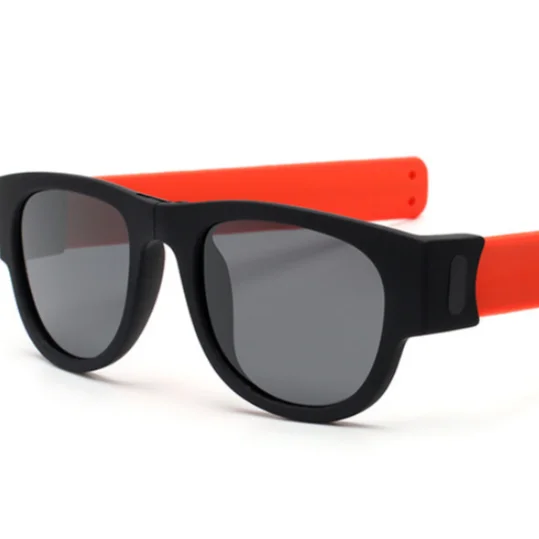 

2021 Wristband Sun Glasses Slap on Custom Foldable Sunglasses Snap Rolls Promotional glasses