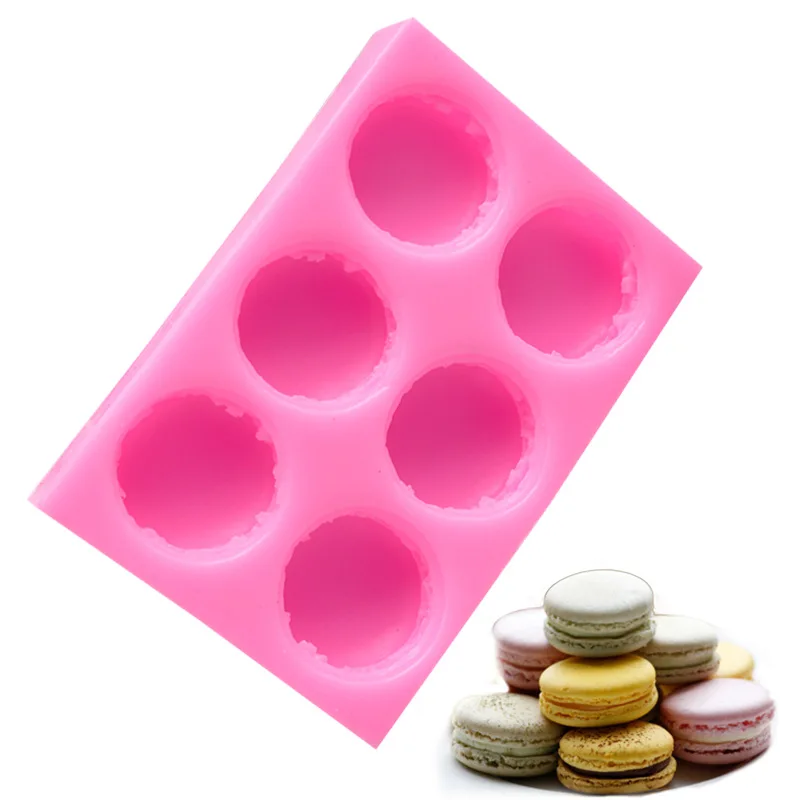 

DIY Mold 6-hole Macaron Fondant Cake Chocolate Decoration Aromatherapy Plaster Epoxy Silicone Mold for Baking Pastry Accessories