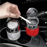 

Luxury Crystal Rhinestones Car ashtray Cup Holder Metal with Diamond Auto Ashtrays