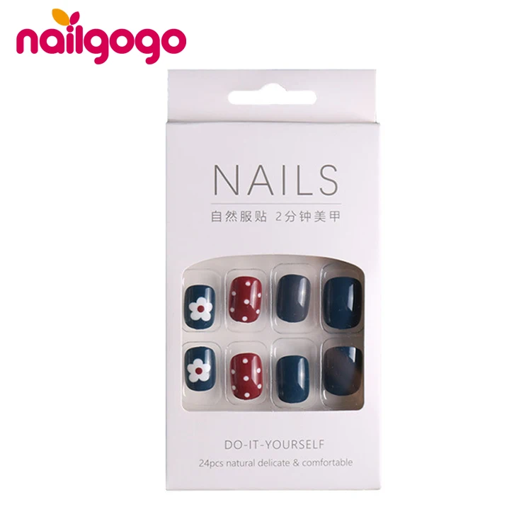 

Wholesale False Nails 24pcs Nail Tip Packaging Box Finished Luxury Press on Nails Vendor