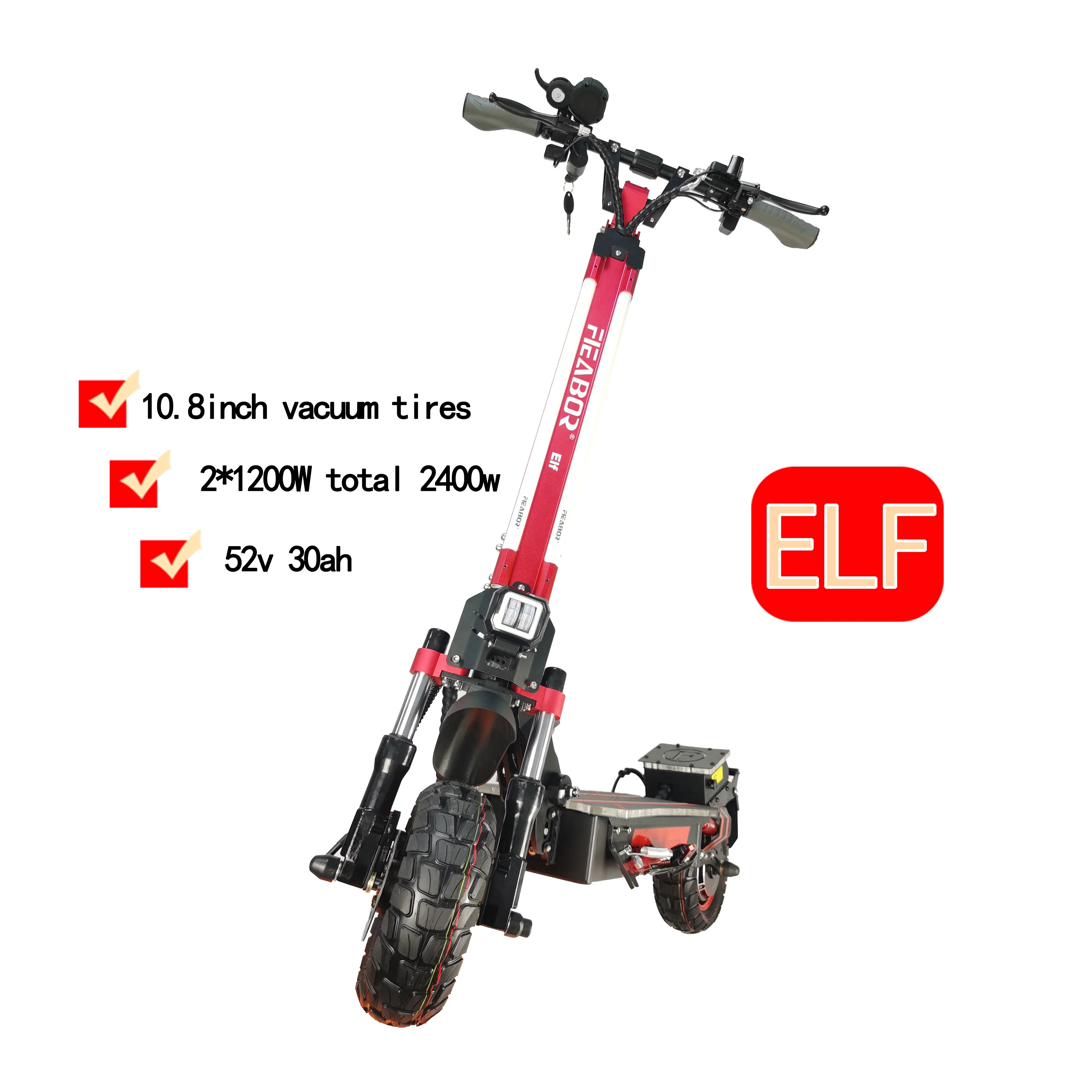 

New Design 2021 52v Adult Scooter Dual Motor 2400W Electric Scooter Max Speed 65km/h