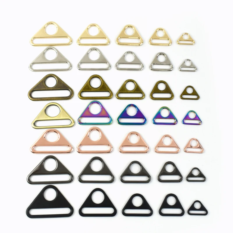 

MeeTee BF223 20-50mm Colored Triangle Buckle Zinc Alloy Adjustable Underwear Hanging Buckle Round Hole Connecting D Ring Buckles