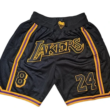 

Men's Shorts Kobe Bryant Laker s # 8-24 Black High Quality Embroidered Justdon Basketball Shorts GP2023465BK, As picture