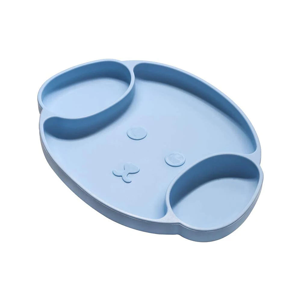 

2021 Animal Shape Silicone Baby Divided Feeding Grid Plate New Baby Mini Mat Cilicon Plates Set For Baby, Any pms color
