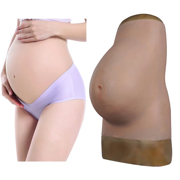 

URCHOICE 2000g Fake Pregnancy belly Unisex prosthesis props 9 months Silicone Simulation Pregnant belly Crossdresser cosplay, 3 colors. ivory white /tan/black
