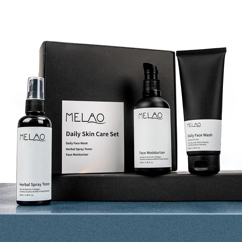 

Private label vegan mens skincare kit gift for men face cleansing moisturizing anti aging custom men's skin care set products