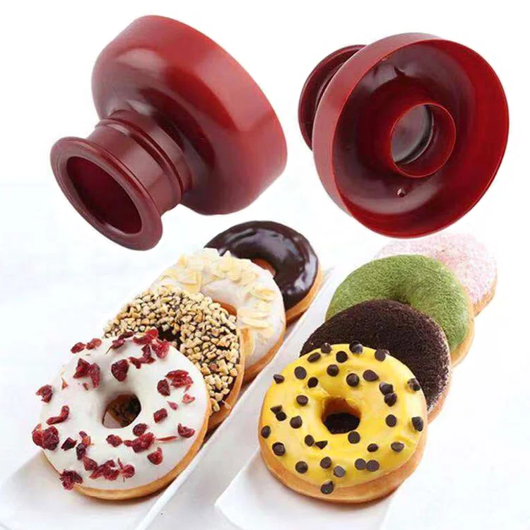 

Food Grade Plastic Donut Maker Cutter Round / Flower Shape Doughnut Mold Cake Dessert Baking Tools