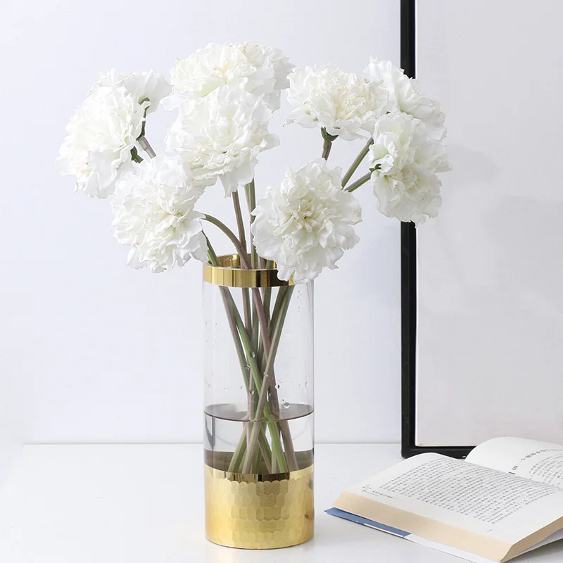 

QSLH-F461 artificial flowers single stem carnation flowers for mother's day teacher's day wholesale real touch carnation flowers