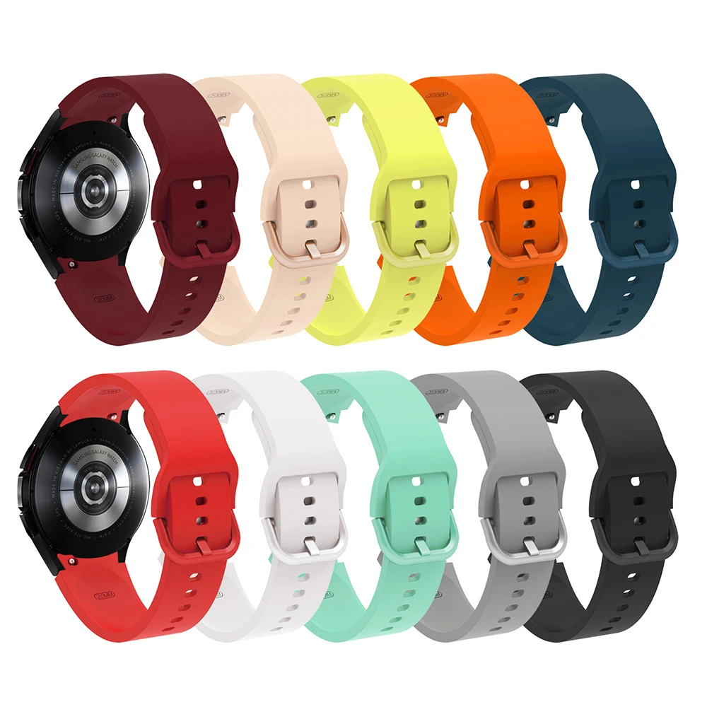 

RYB  Soft Rubber Silicone Strap for Samsung Galaxy Smart Watch 4 Classic 42mm 46mm 40mm 44mm, 10 colors