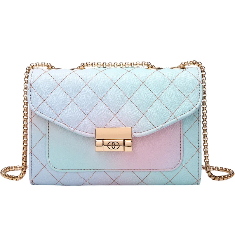 

2021 fashion PU Leather Crossbody bag Shoulder Purse Handbag for Women, Rainbow