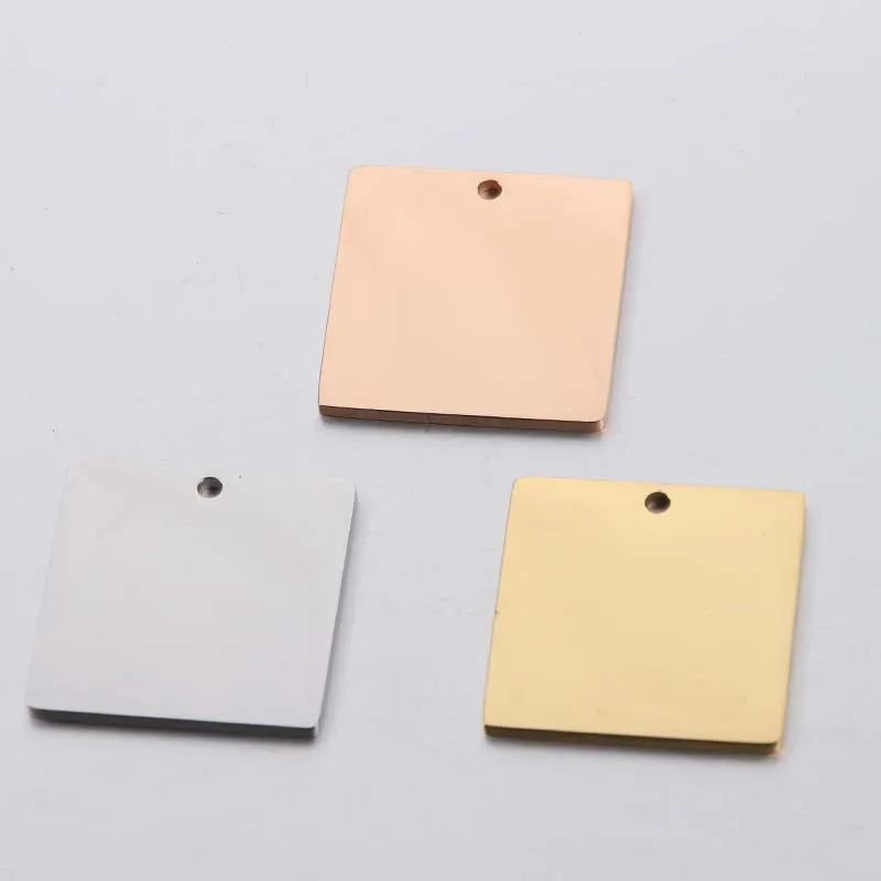 

Mirror Polished Gold Color Stampable 25mm Square Stainless Steel Blank Pendant Blank Metal Charms