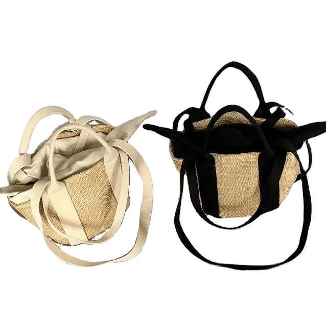 

Factory direct picnic straw bag girls outdoor handmade single shoulder bucket handbag, Customizable