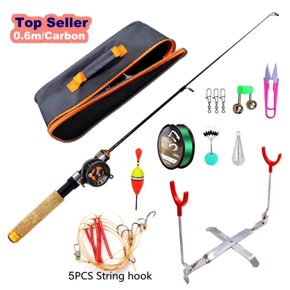 

TOPLURE 0.6m Carbon Spinning Telescopic Portable Ice Fishing Rod and Reel Combo Set Kit for Adult and Kids on Hot Sale
