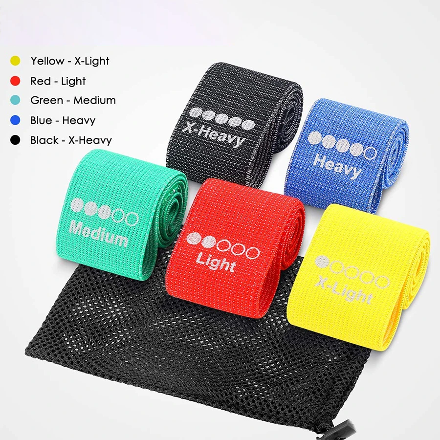 

Eco-friendly Textile Material anti-roll fabric cotton blackroll Exercise resistance bands set, Red .yellow .black .green .blue or custom