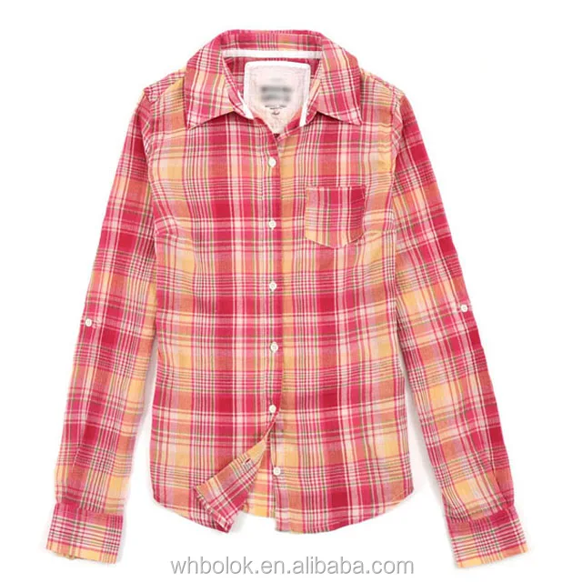 women's slim fit plaid shirt