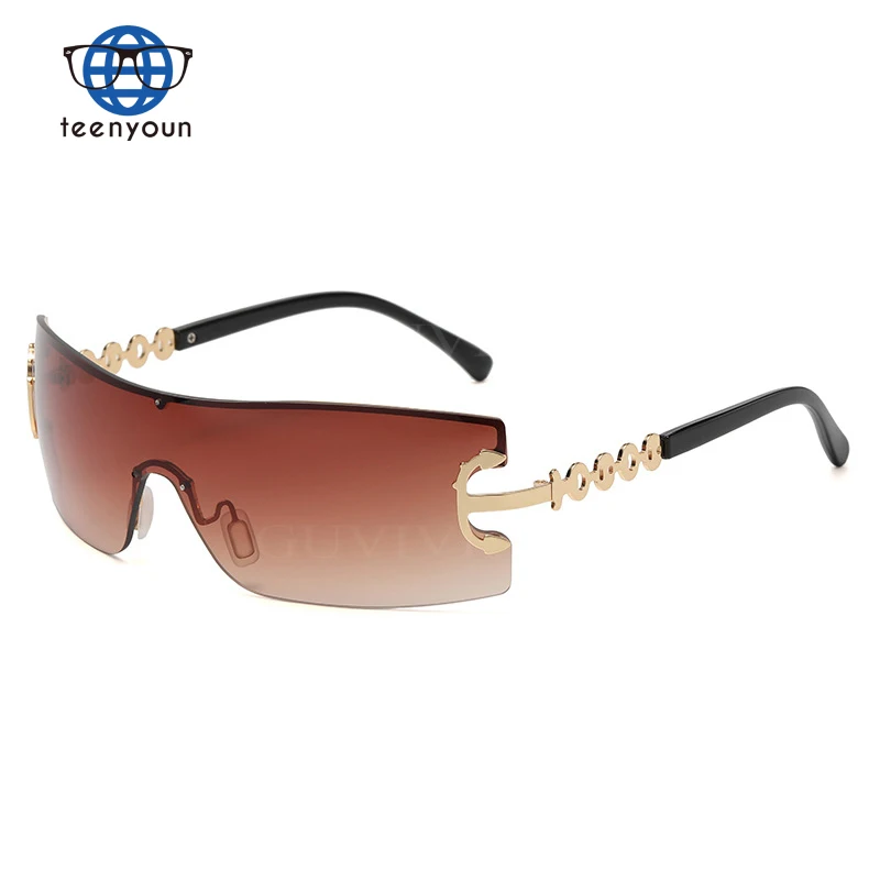 

Teenyoun Punk Sports Y2k Star Sunglasses Women Brand Designer Sun Glasses For Men UV400 Shades One Piece Oculos De Sol Feminino