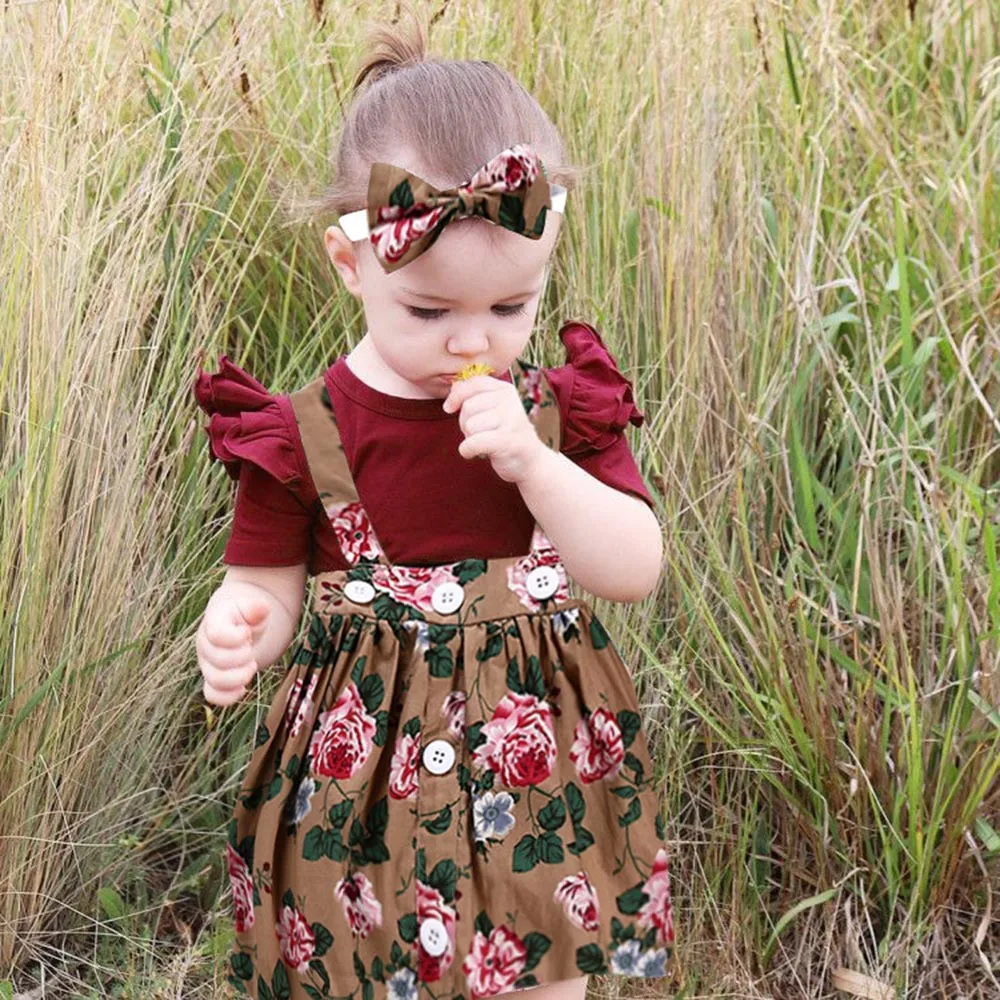 

Children Trendy Clothes boutique 2021 fashionable Baby Overalls Skirt Girls Wholesale Kids Clothing