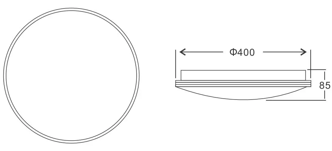 DECOSUN Mushroom surface mounted light PMMA cover 16inch SMD Sensor and emergency 28w led recessed ceiling light