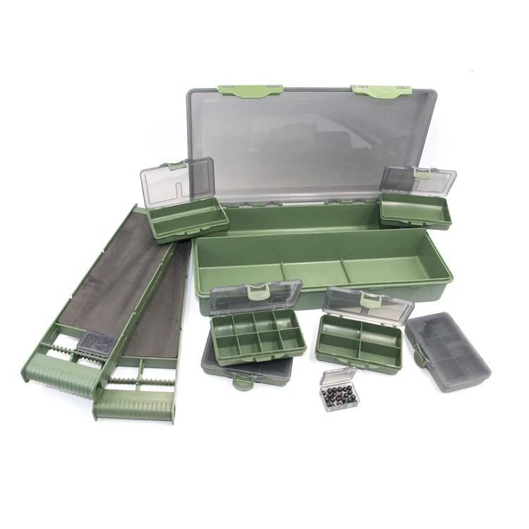 

High quality fishing plastic box set green carp fishing storage box fishing carp box