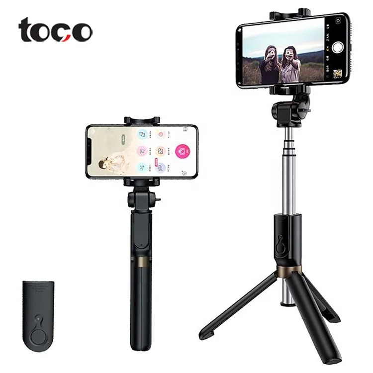 

toco Handheld Telescopic portable 360 Degree Multi-function mobile phone selfie stick tripod collapsible selfie stick, Black white other