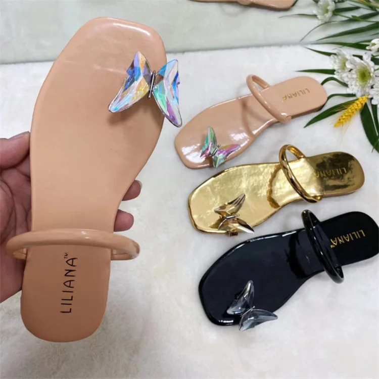 

2021 new comfortable flat slippers for women, Black, apricot,gold