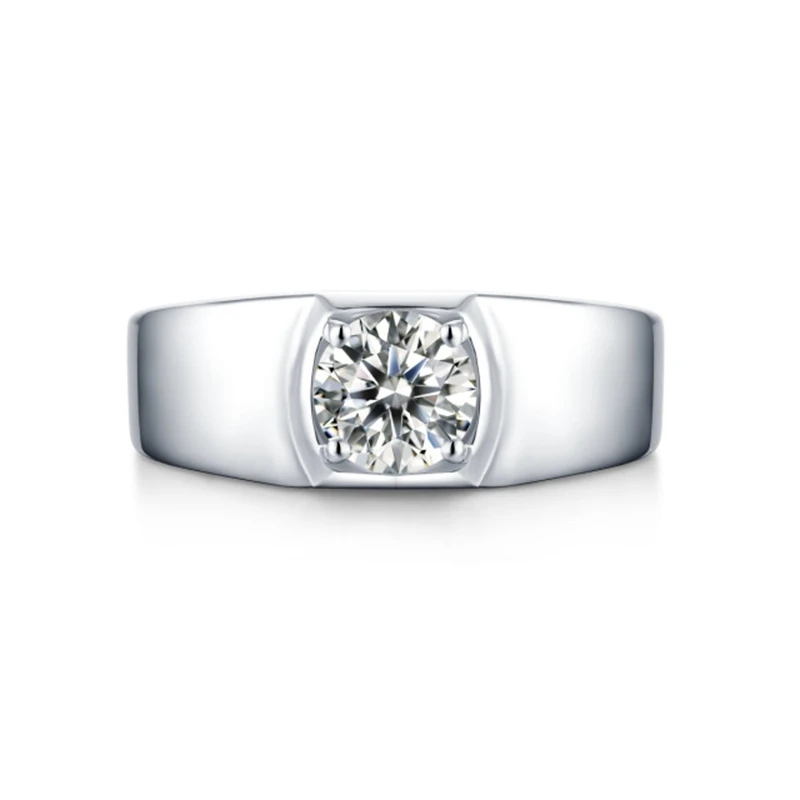 

925 Sterling Silver 1CT Moissanite Diamond Men Ring