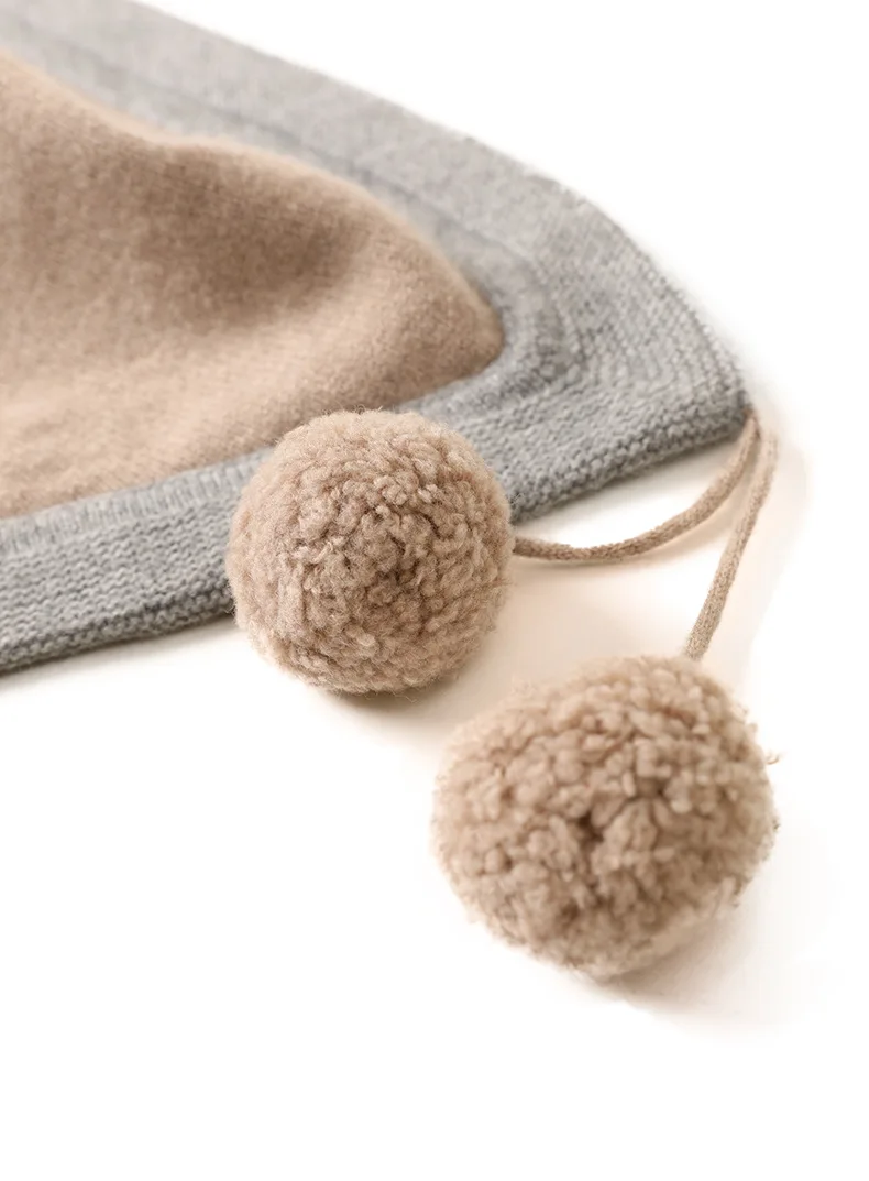 2024 New Style Knitted Baby 100% Luxury Cashmere Kid Scarf and Hat Set