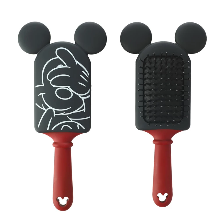 

Most Popular Mickey Mouse Shape KIDS Hair Brush Custom Logo Eco Friendly Nylon Bristle Paddle Brush For Head Massage, Any color