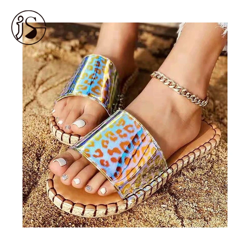 

New colorful Leopard slippers custom logo fancy dazzling slides women soft casual Zebra pattern slides, Customized color